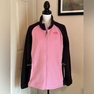 The North Face Fleece Zip Up Jacket, Breast Cancer Ribbon Pink and Black